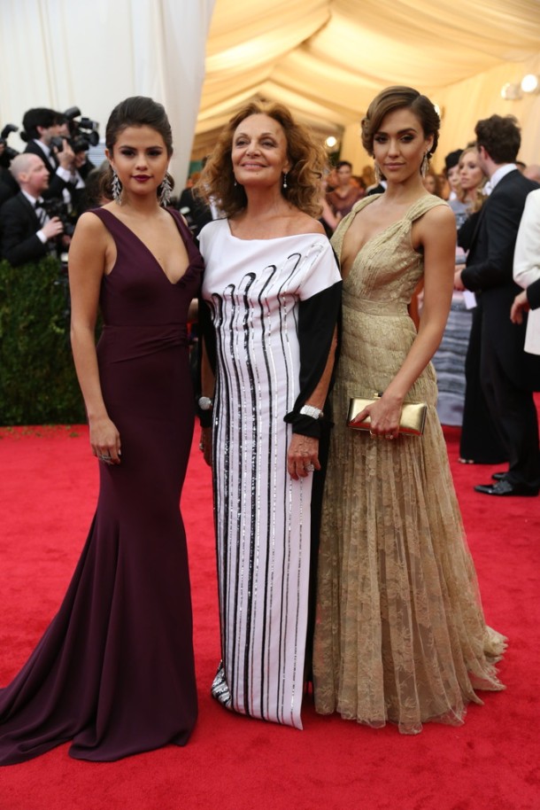 Selena Gomez, Diane von Furstenberg and Jessica Alba in dresses by the designer.  Josh Haner:The New York Times